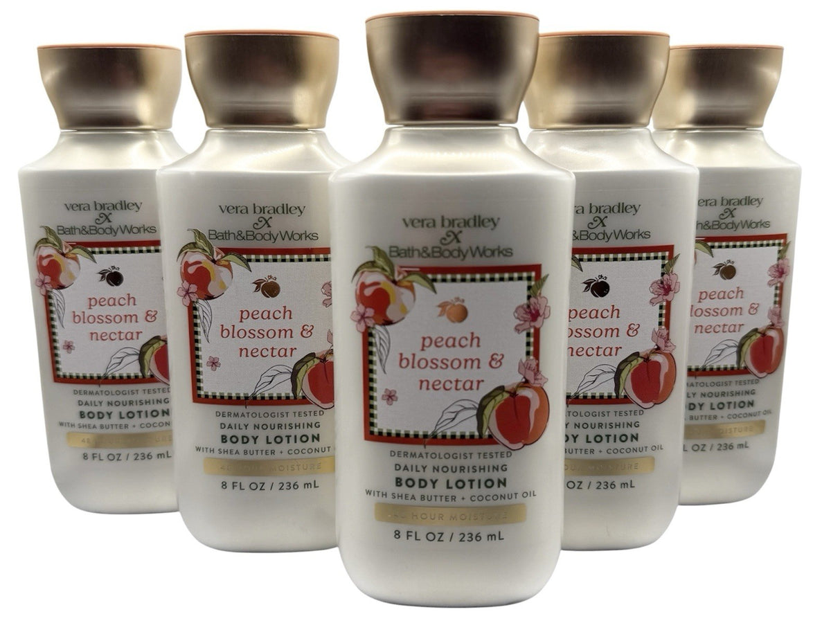 5 Bath & Body Works PEACH BLOSSOM NECTAR Lotion 8oz | NEW