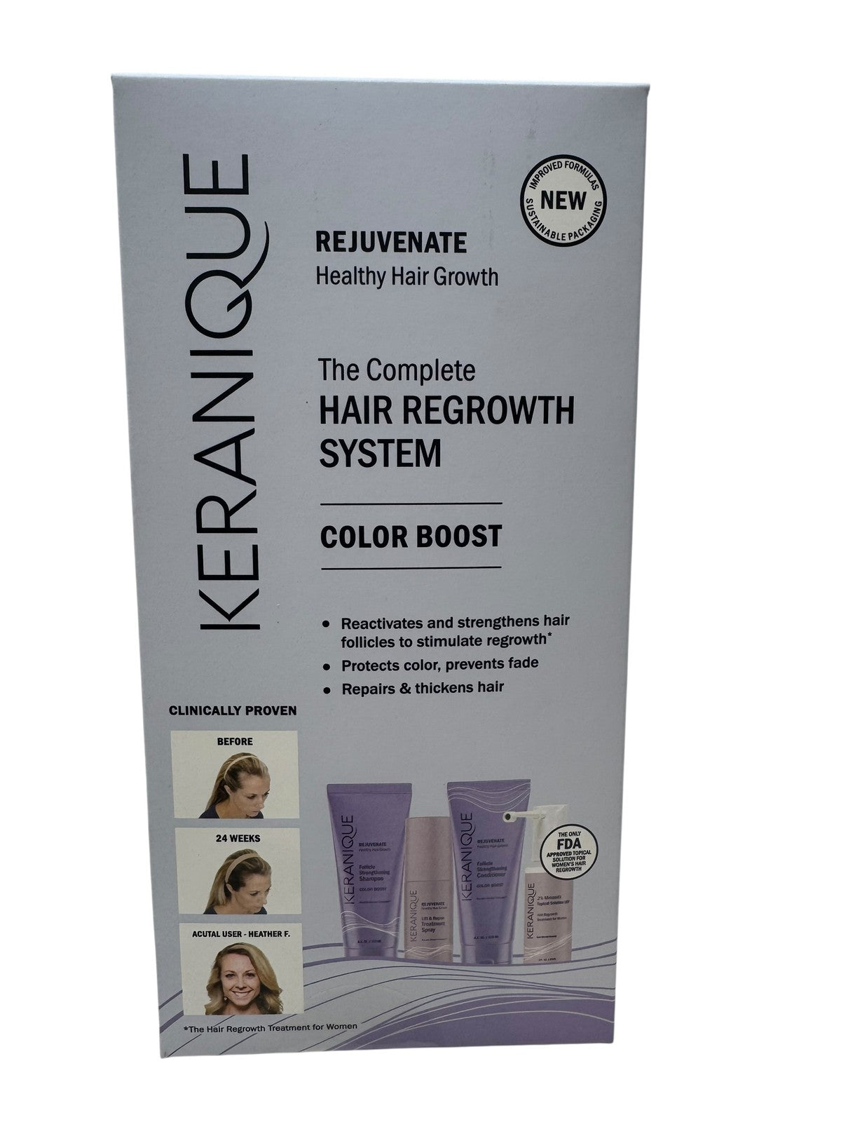 Keranique Color Boost Hair Regrowth System - Complete Hair Care Kit