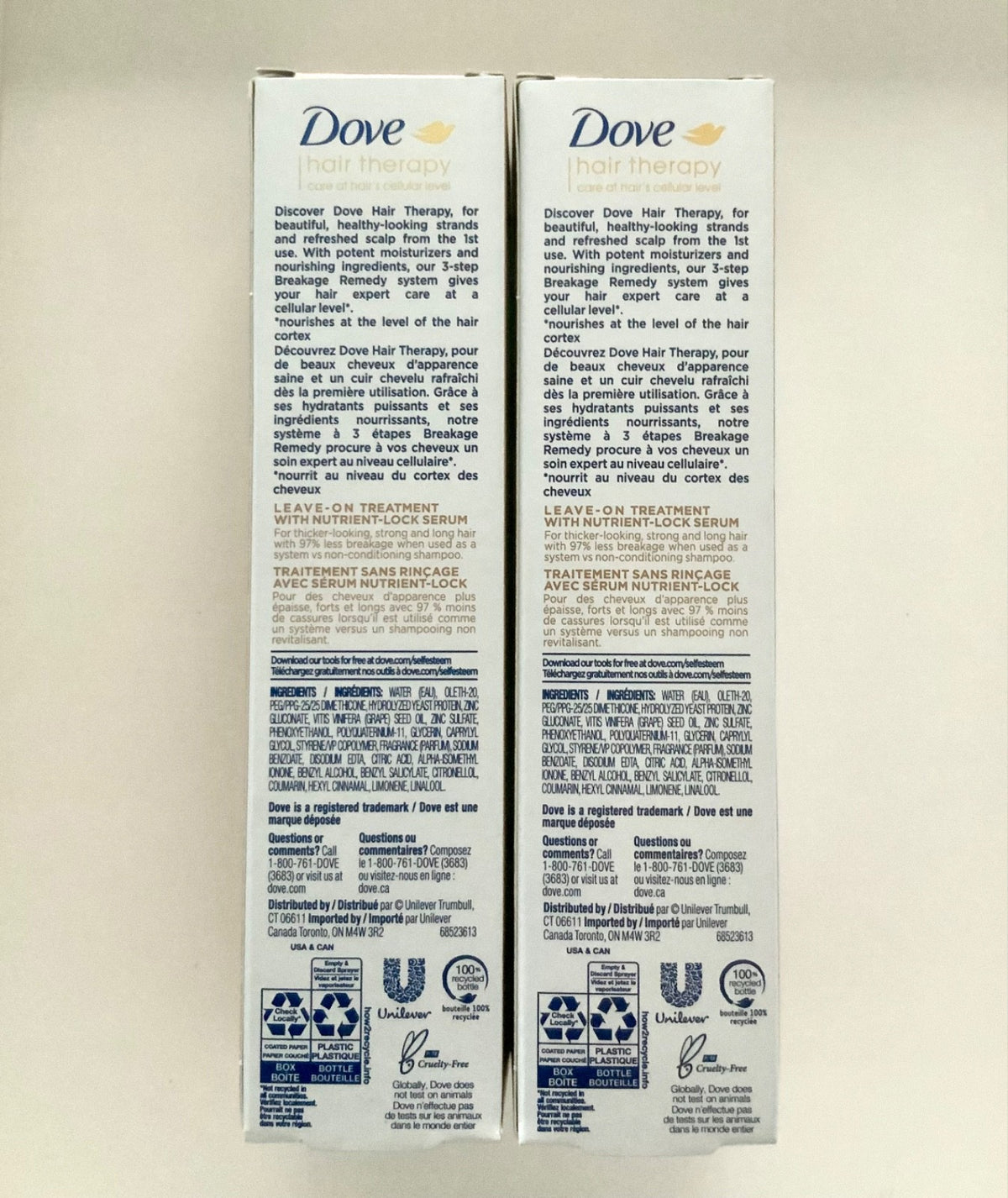 Dove Hair Therapy Breakage Remedy Leave-On Treatment - 3.38 Oz, Pack of 2