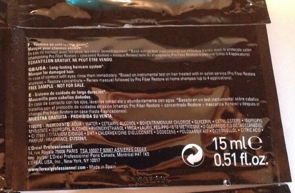 Hair Repair Mask Sample Pack - Restores Shine & Softness, 20 TSA-Friendly Singles