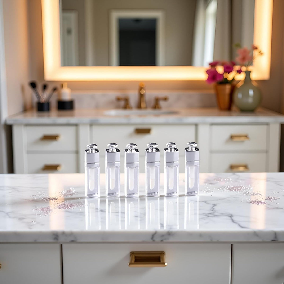 6 Pack Refillable Clear Lip Gloss Tubes 3ml for DIY Lip Products