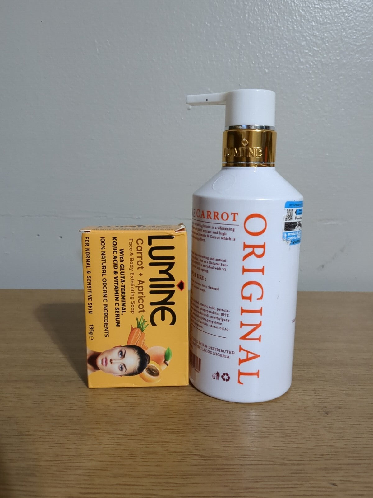 Brightening Carrot Lotion & Apricot Soap Set - Moisturizing 400ml