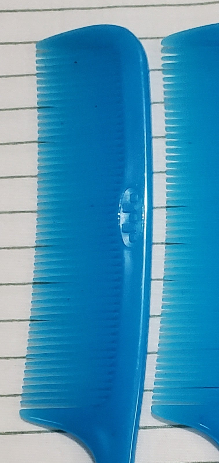 Vintage Unbreakable Blue Rat Tail Comb Set - 8 Inch, 4 Pieces