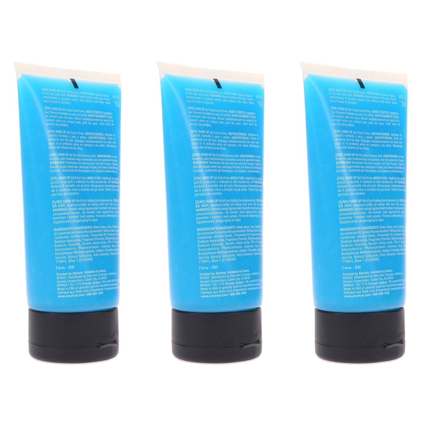 Hard Holding Hair Gel 5.1 oz - Strong Fix & Shine, 3 Pack