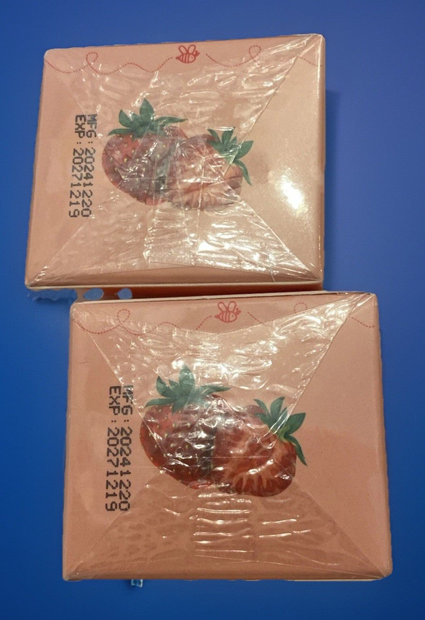 Strawberry Lip Balm Set - 2 Moisturizing Lip Balms for Soft Lips