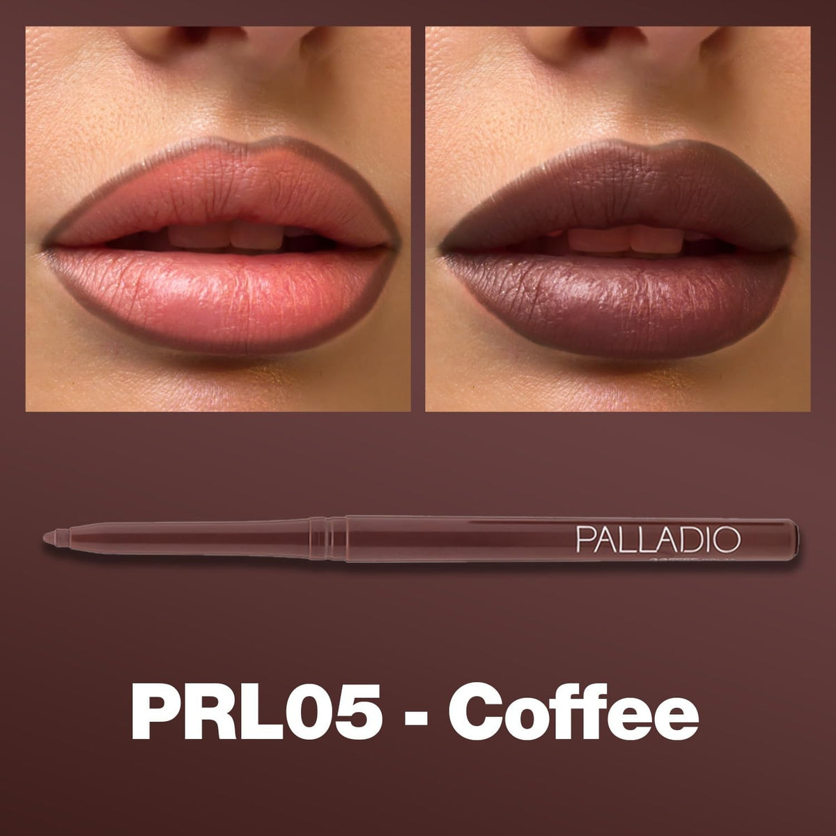 Waterproof Retractable Lip Liner Pencil - Long Lasting & Nourishing, Coffee