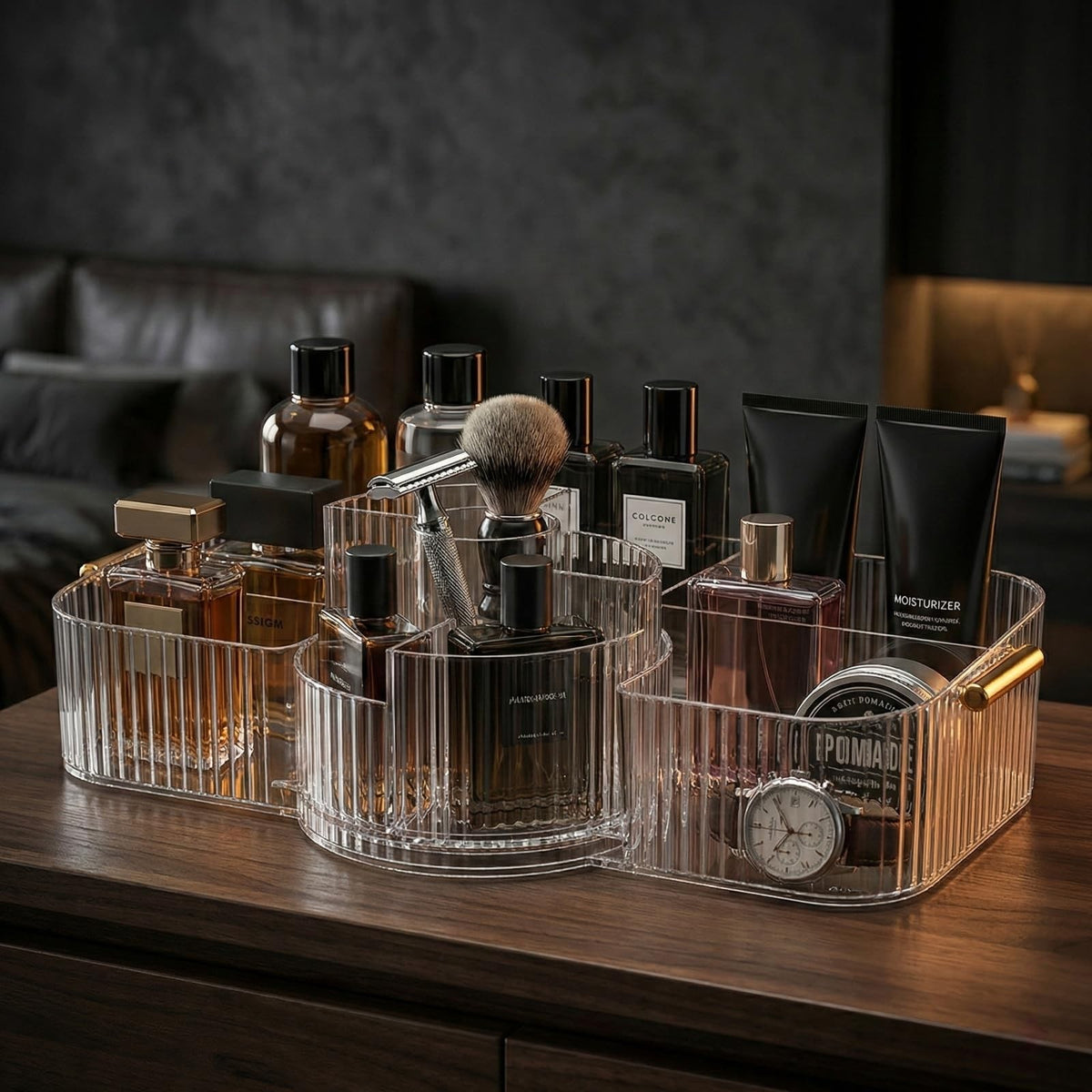360 Rotating Cosmetic Display Storage Case for Vanity & Bathroom