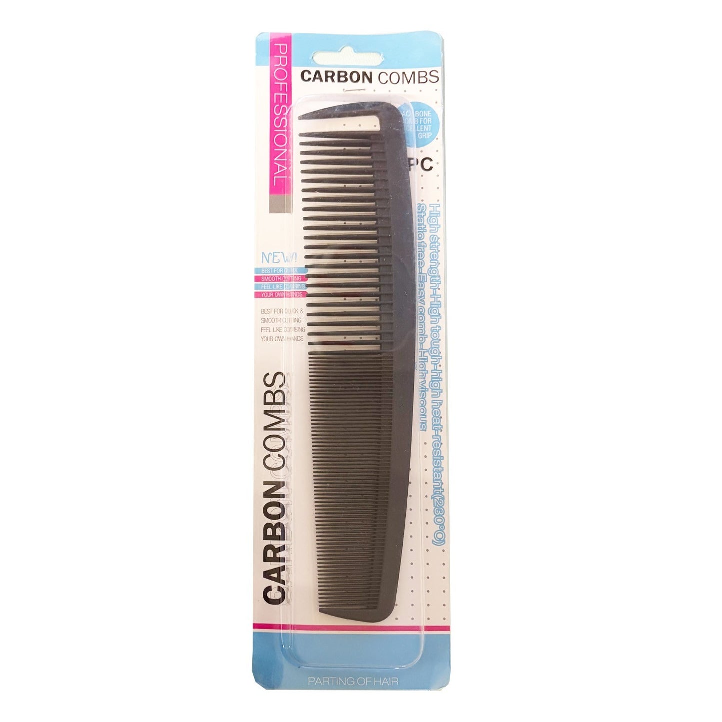 7-Inch Professional Carbon Styling Comb for Hair, Salon-Quality Tool