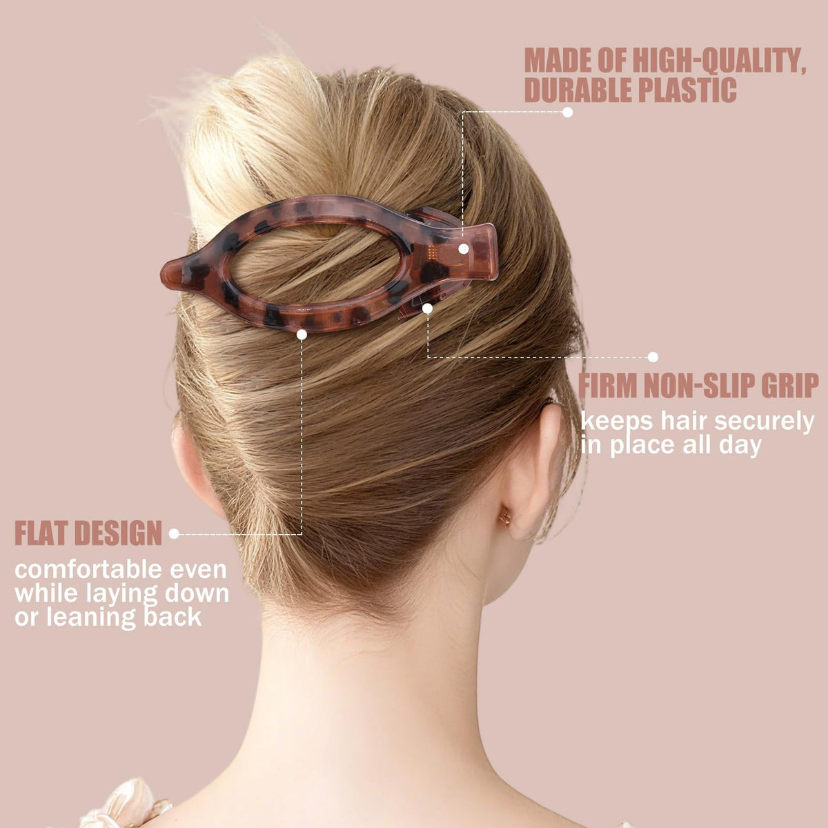 Flat Hair Clips for Women - 6 PCS French 1 Count (Pack of 6),