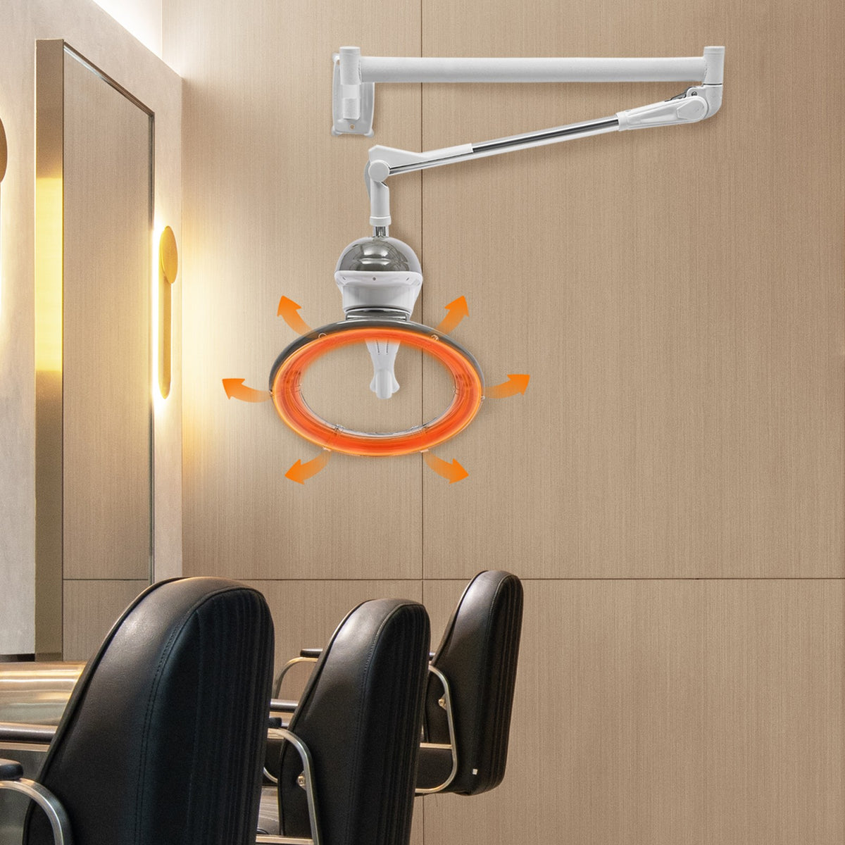 Wall Mount Hair Treatment Machine with Rotating Heating Ring 950W Adjustable