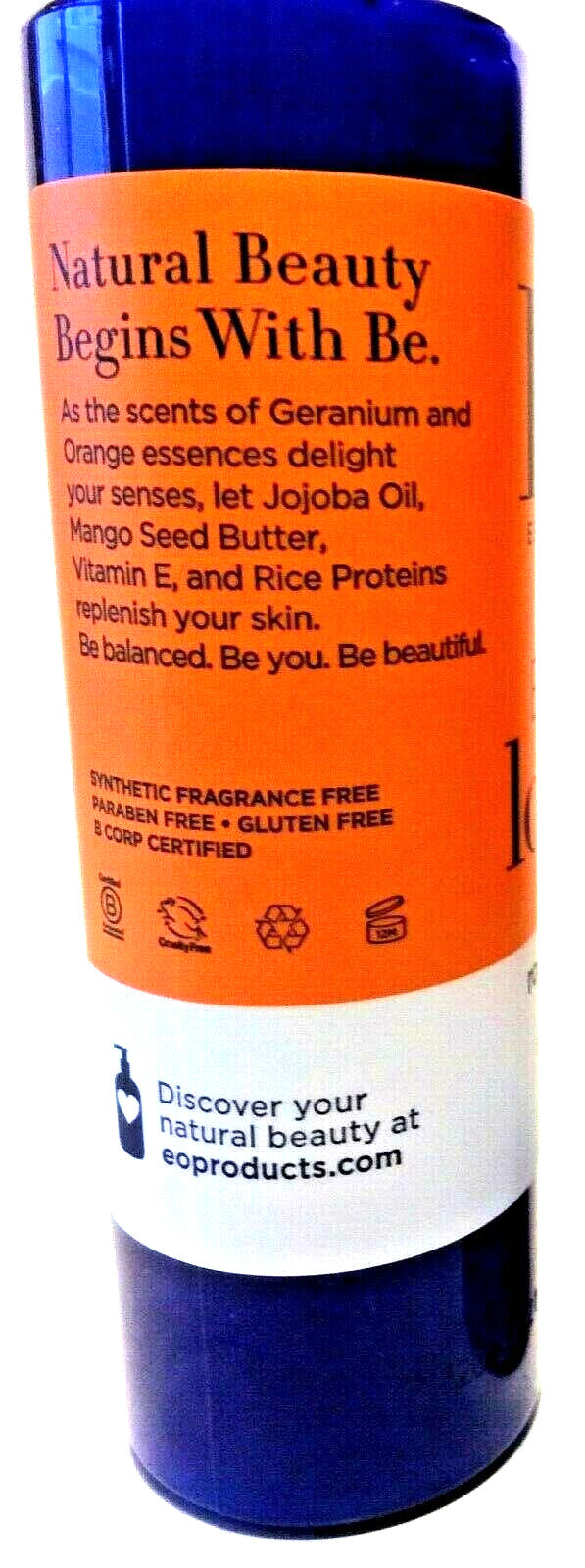 ( 1 ) EO Essential Oils - ROSE GERANIUM & CITRUS BODY LOTION 8 oz