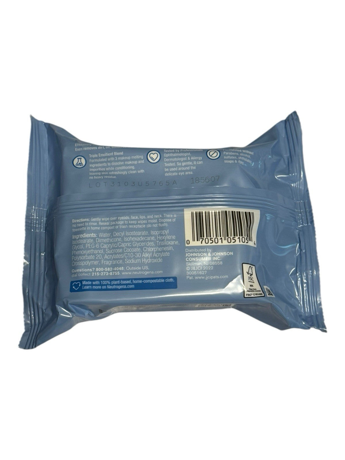 Neutrogena Day & Night Facial Cleansing Wipes - Makeup Remover, 3 Packs of 25