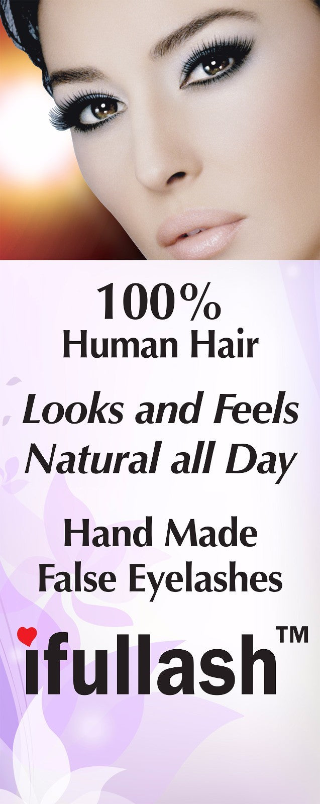 6 or 12 Pairs of 100% Human Hair False Eyelashes - Natural Look, Black