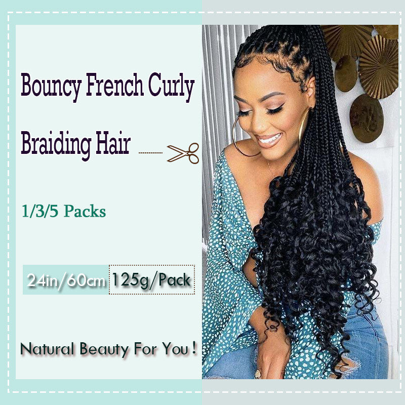 Curly Braiding Hair 24" Wave French Curls Synthetic Extensions