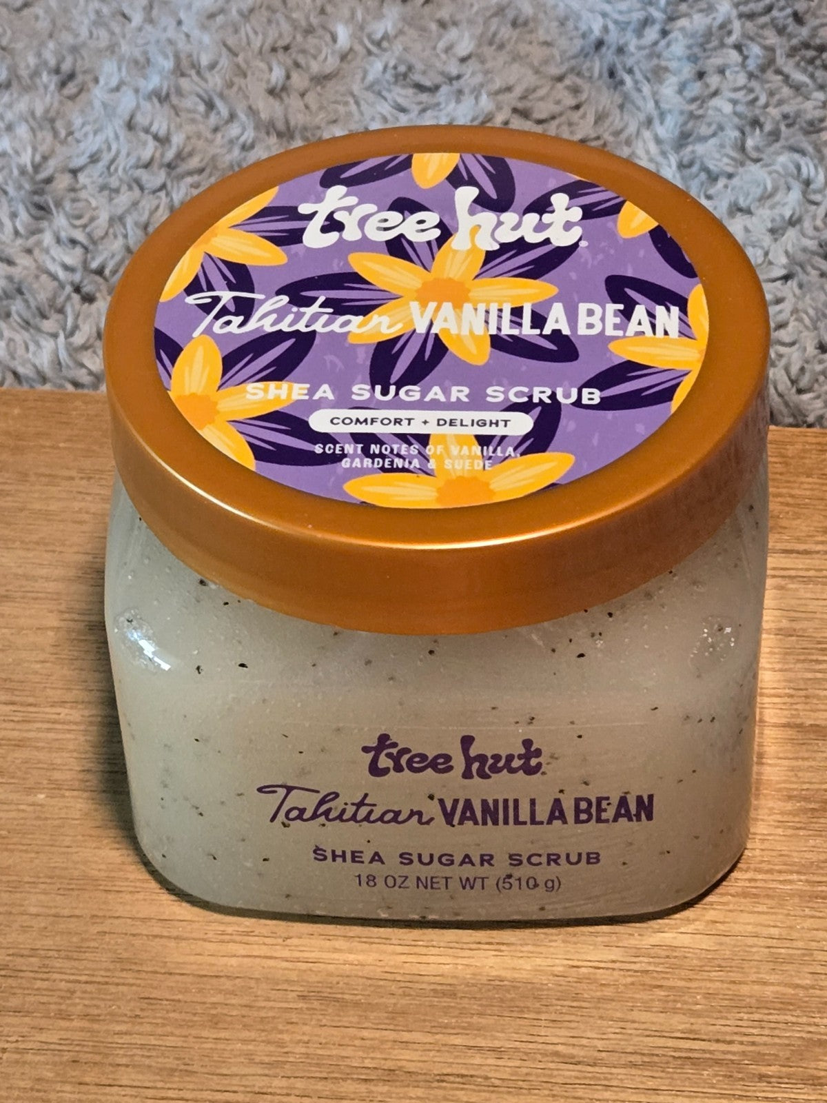 HTF Tree Hut Tahitian Vanilla Bean Shea Sugar Body Scrub 18oz New