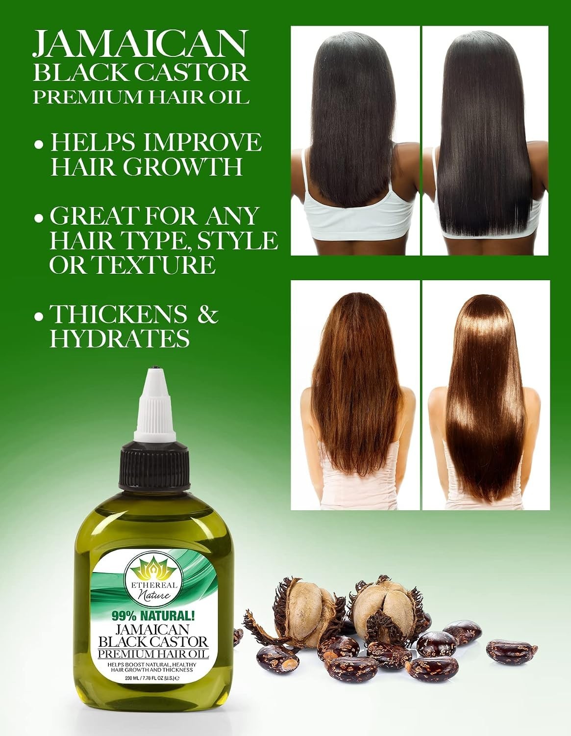 Natural Jamaican Black Castor Oil for Hair Growth - 75ml All Hair Types