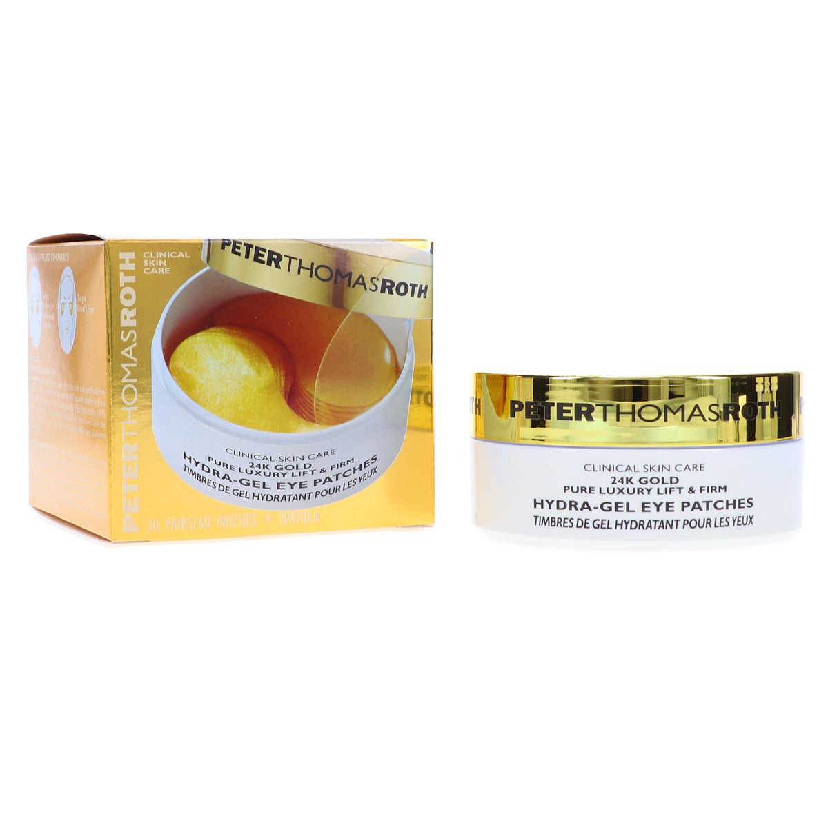Anti-Aging Eye Patches with Gold & Caffeine - Hydrating, Firming, 60 pcs