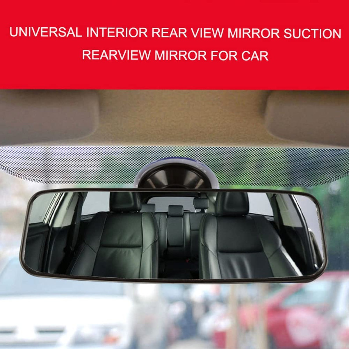 Universal Car Rear View Mirror with Suction Cup, Wide Vision, Shockproof
