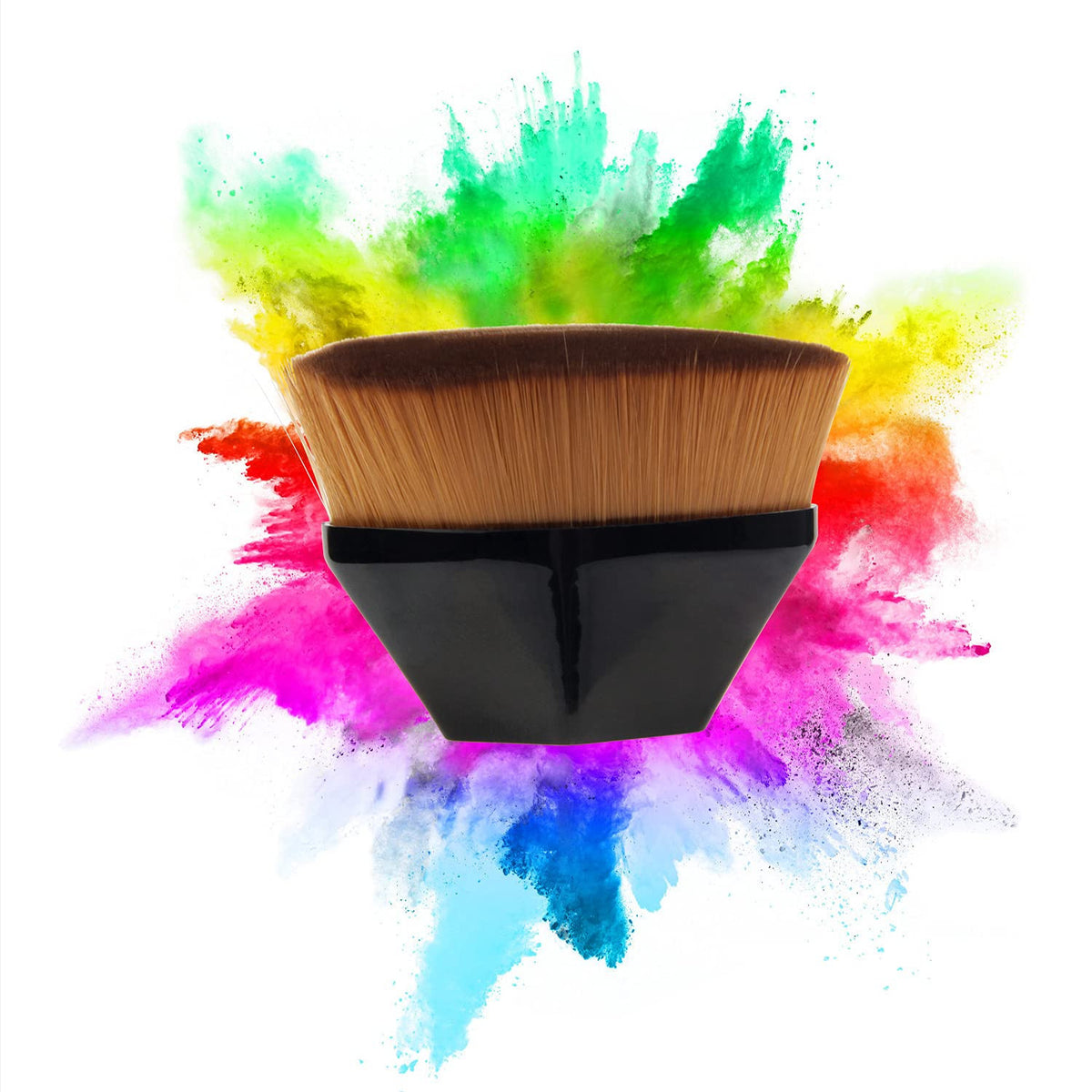 4-Pack Flat Top Foundation Makeup Brushes | Travel Kabuki Set with Protective Case