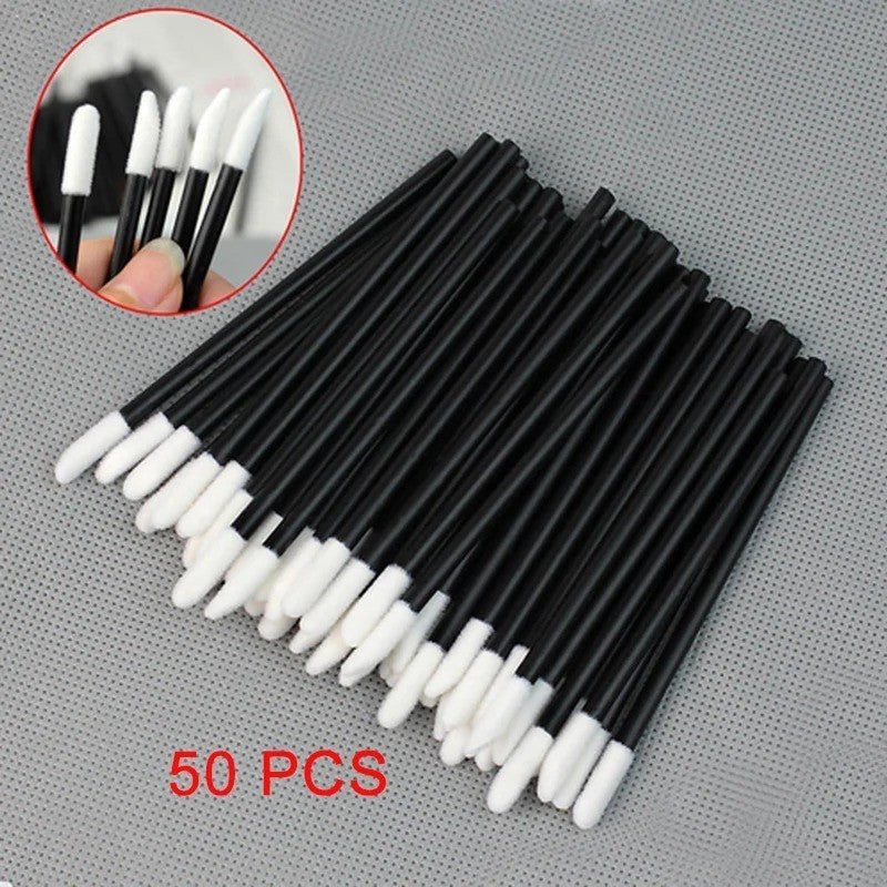 Disposable Lip Brushes 50-Pack Lipstick Gloss Applicators Makeup Tools