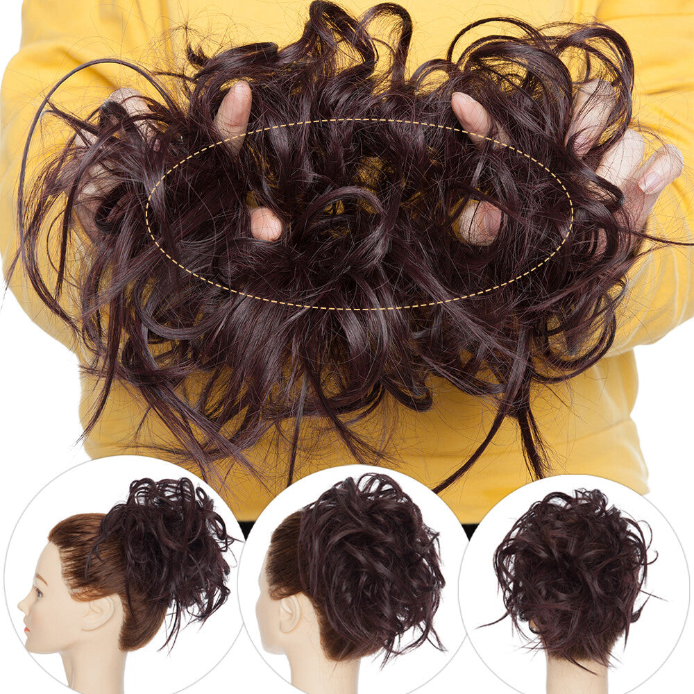 Large Messy Bun Hair Extension Wrap-On Ponytail Scrunchie for Voluminous Updo