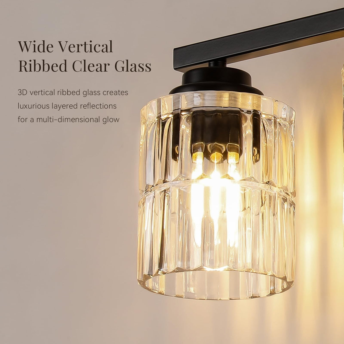 Modern 3-Light Bathroom Vanity Light Fixture, Brushed Black Wall Sconce