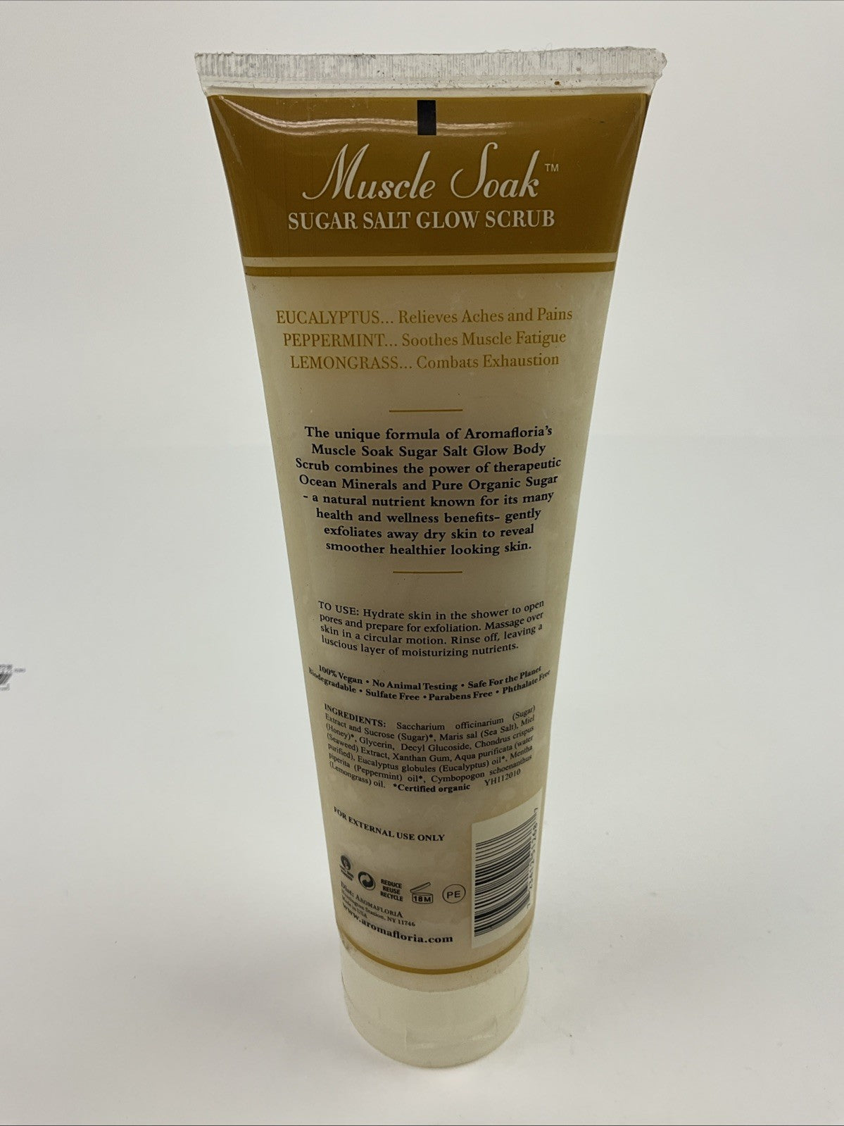 Aromaflorua Aromatherapy Muscle Soak Sugar Salt Glow Body Scrub 12oz