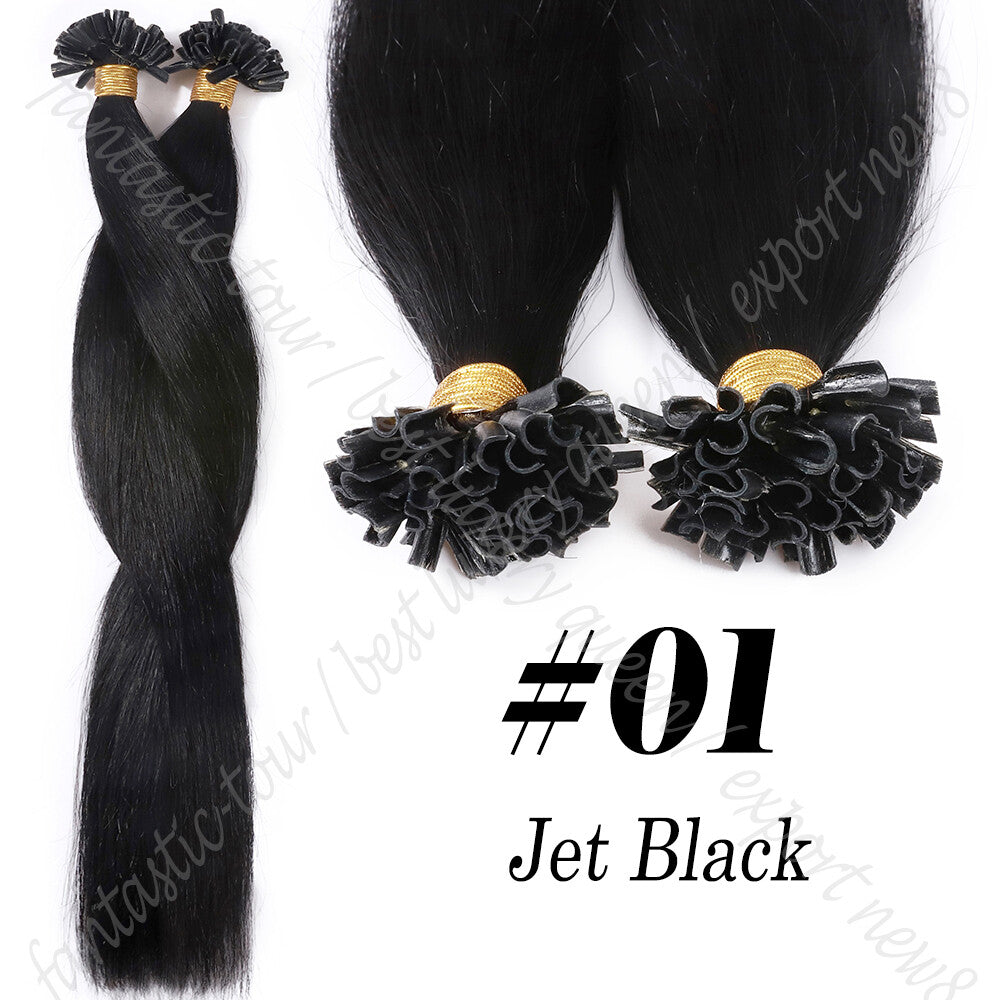 Pre Bonded Keratin Hair Extensions 100% Remy Human Hair Platinum Blonde & Natural Shades