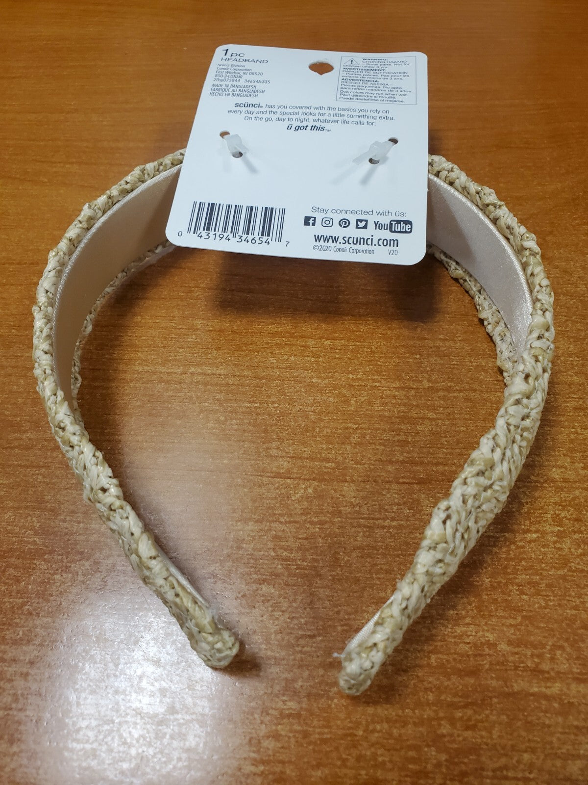 4 Pack: Scünci Ali Fedotowsky Bohemian Khaki Straw Headband