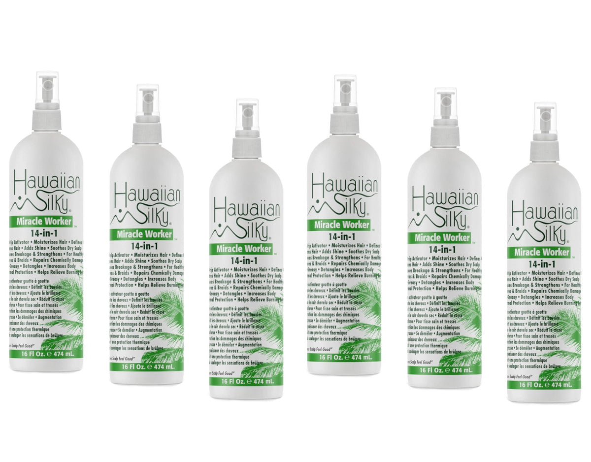 Hawaiian Silky 14-in-1 Miracle Worker Hair Spray Moisturizer 16 Fl Oz Pack of 6
