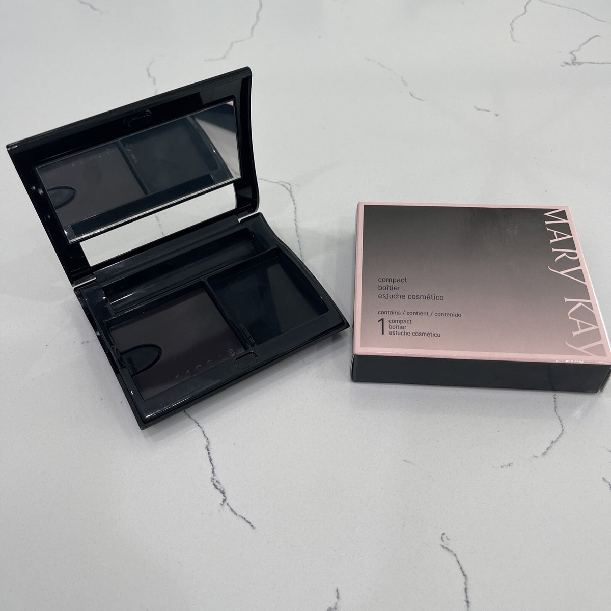 Magnetic Makeup Case Compact Empty Black Portable Storage