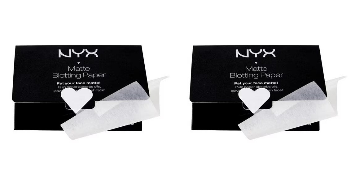 NYX Matte Blotting Papers 2 Pack - Oil Absorbing Sheets for Makeup Touch-Ups