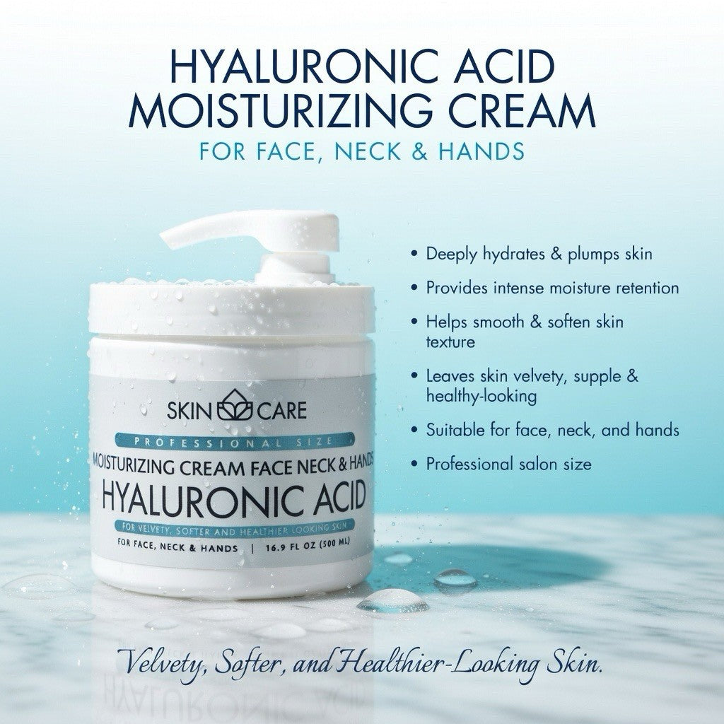 Hyaluronic Acid Anti-Aging Skin Care Cream - 16.9 oz Moisturizer for Face & Body