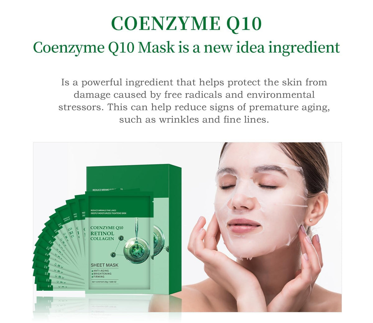 Collagen Face Mask Pack with Retinol & Hydrating Ingredients - 10 Count