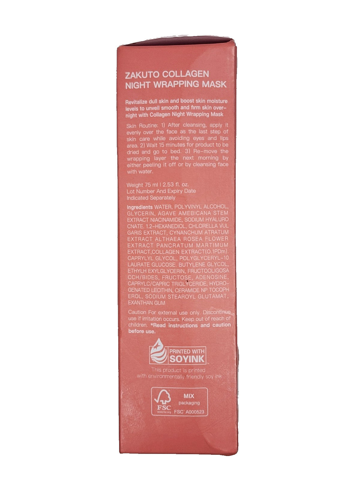 Collagen Night Wrapping Mask, Peel-Off Face Mask with Brush
