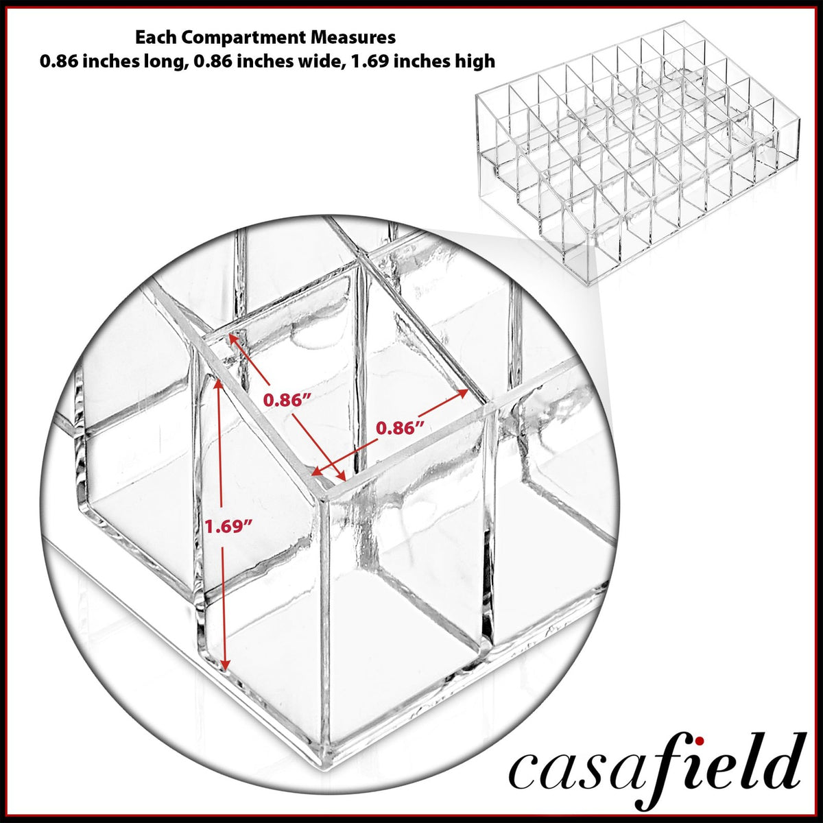 40-Slot Clear Acrylic Makeup & Lipstick Organizer Display Stand