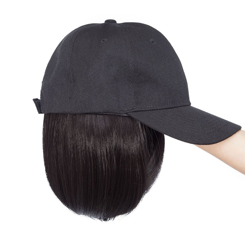 Instant Style 6-Inch Straight Cap Wig with Adjustable Baseball Hat - Synthetic Hair