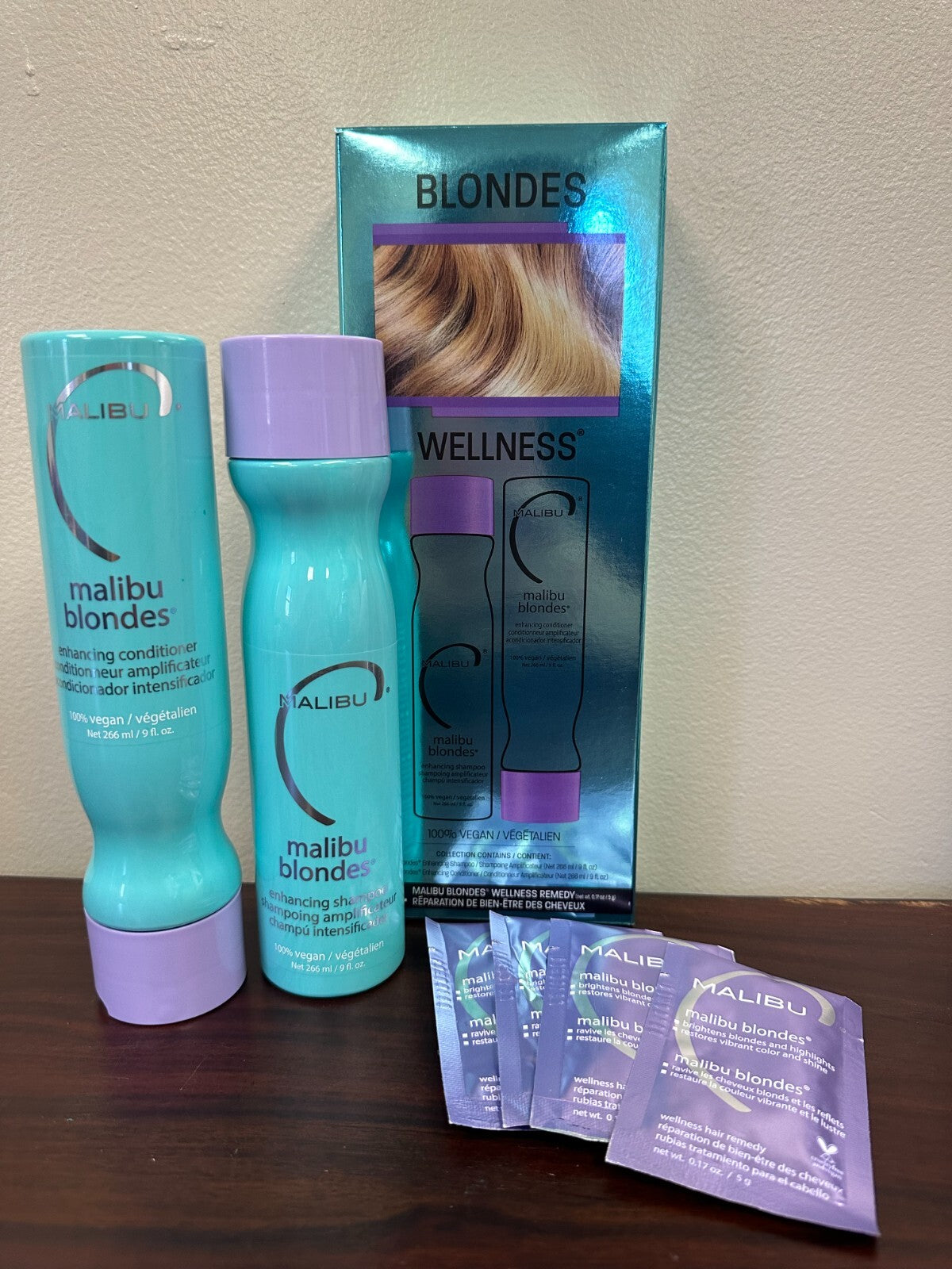 Malibu 2000 Blonde Wellness Shampoo & Conditioner Set - Brightener Kit, 4 Pack