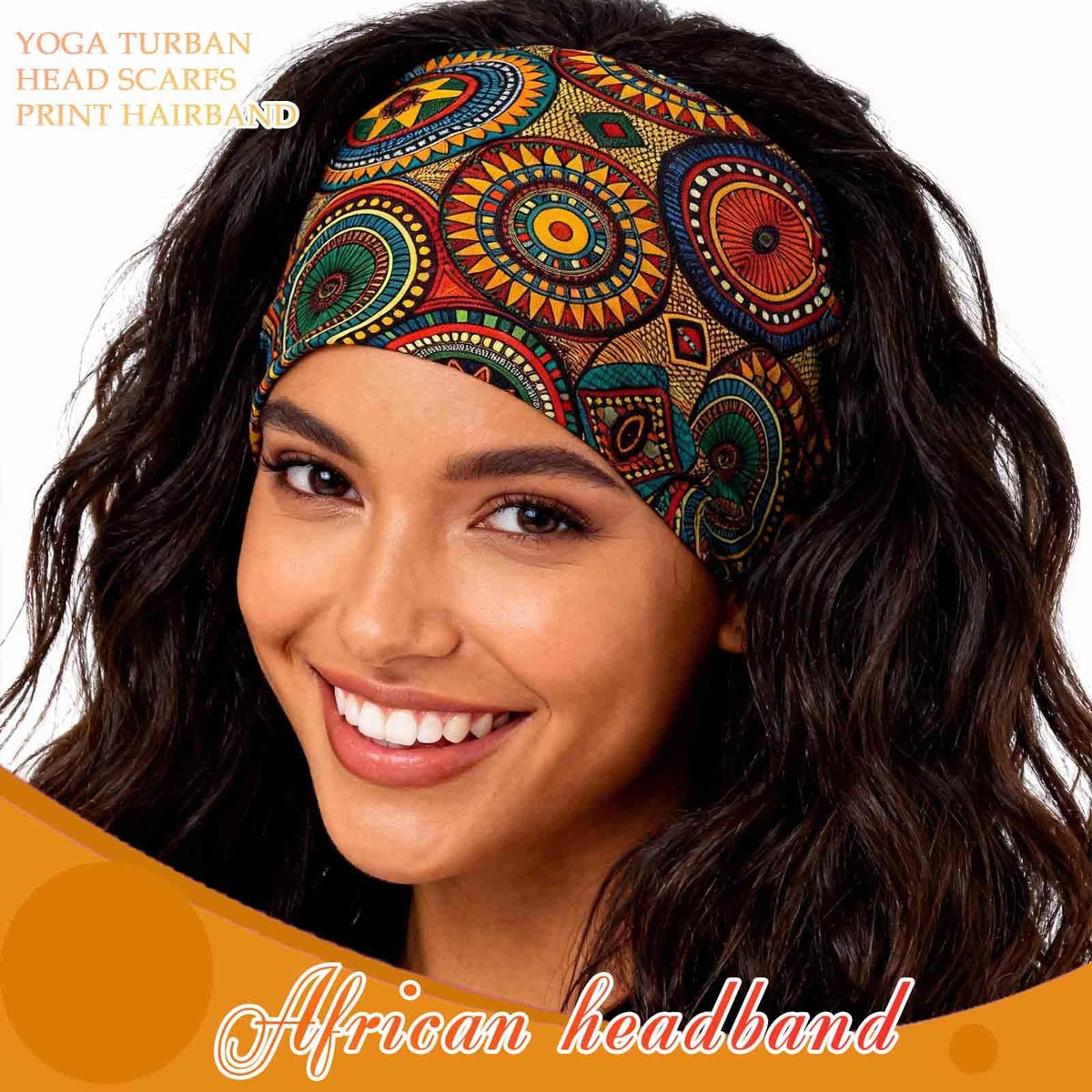 Wide Boho Headbands Floral Stretch Head 1 Count (Pack of 4), Trendy