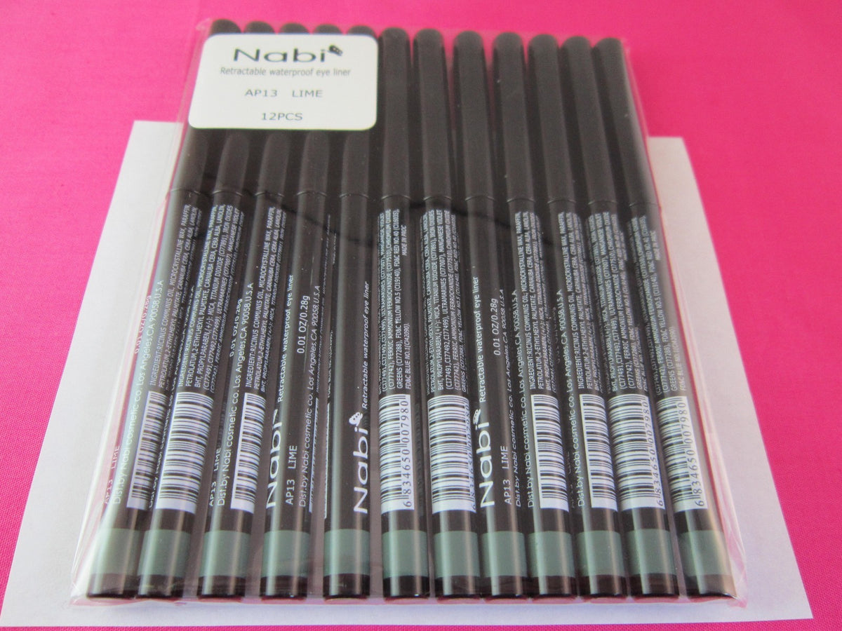 Retractable Waterproof Eyeliner Set - All Colors, 12pcs Lot, Safe & Smudge-Proof