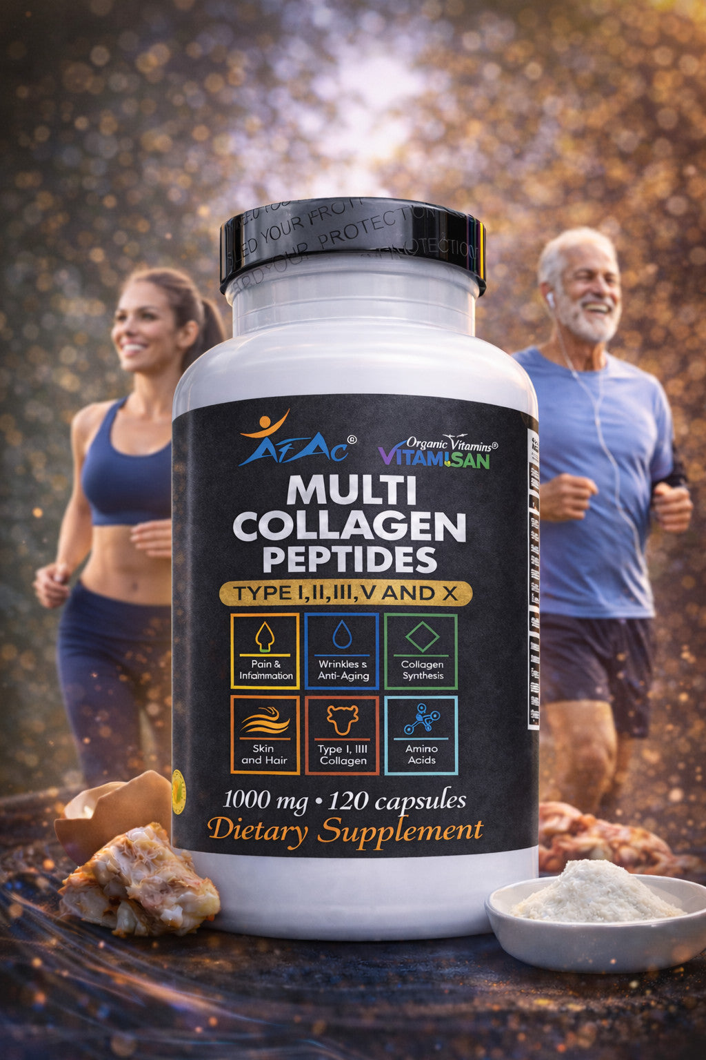 Hydrolyzed Collagen Peptides 1000 MG - 2-Set Premium Collagen Capsules