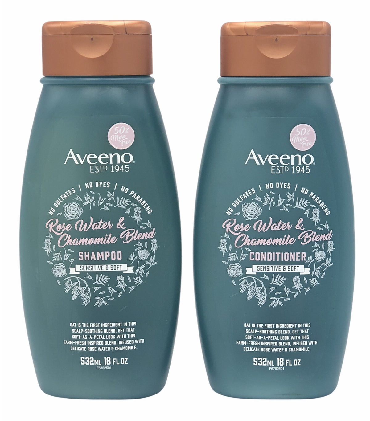 Aveeno Scalp Soothing Shampoo & Conditioner Set Rose Water Chamomile