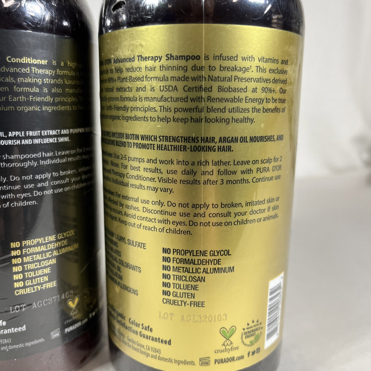 PURA D'OR Dor Advanced Therapy Shampoo & Conditioner Set Reduces