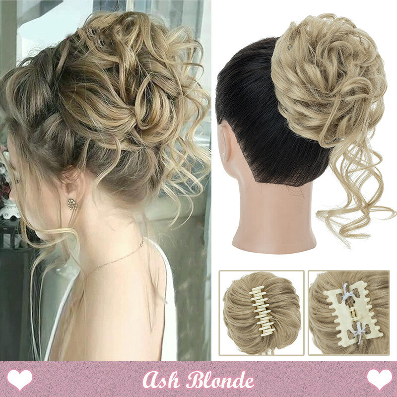 Messy Bun Claw Hair Clip Extensions - Curly Thick Updo Accessory