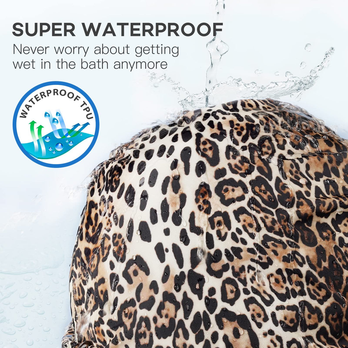 INNELO Luxury Shower Cap for Women Reusable Waterproof, One Size,
