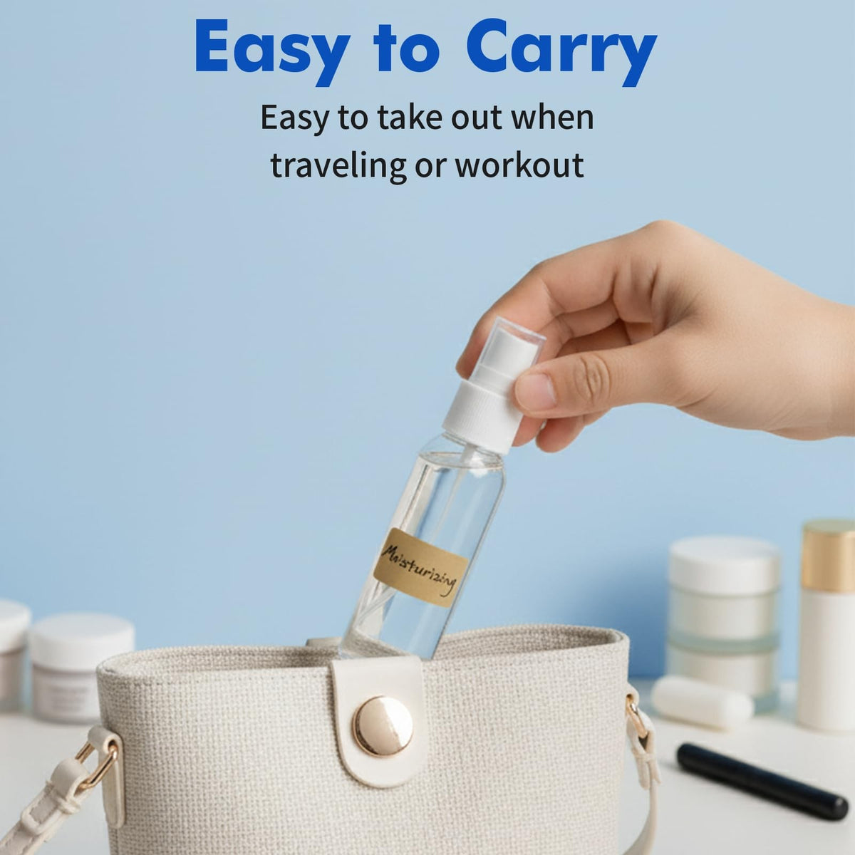 Travel Spray Bottles Set - 5 Refillable 3.4 oz TSA Approved Fine Mist Containers