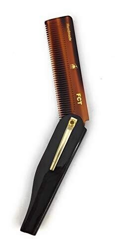 2 Pack Men's Beard & Hair Comb Set - Folding Travel Pocket Combs for Grooming