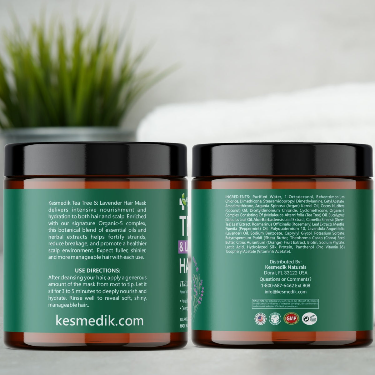 Tea Tree Oil Hair Mask for Dry Damaged Hair & Scalp Repair - Biotin & Argan Oil