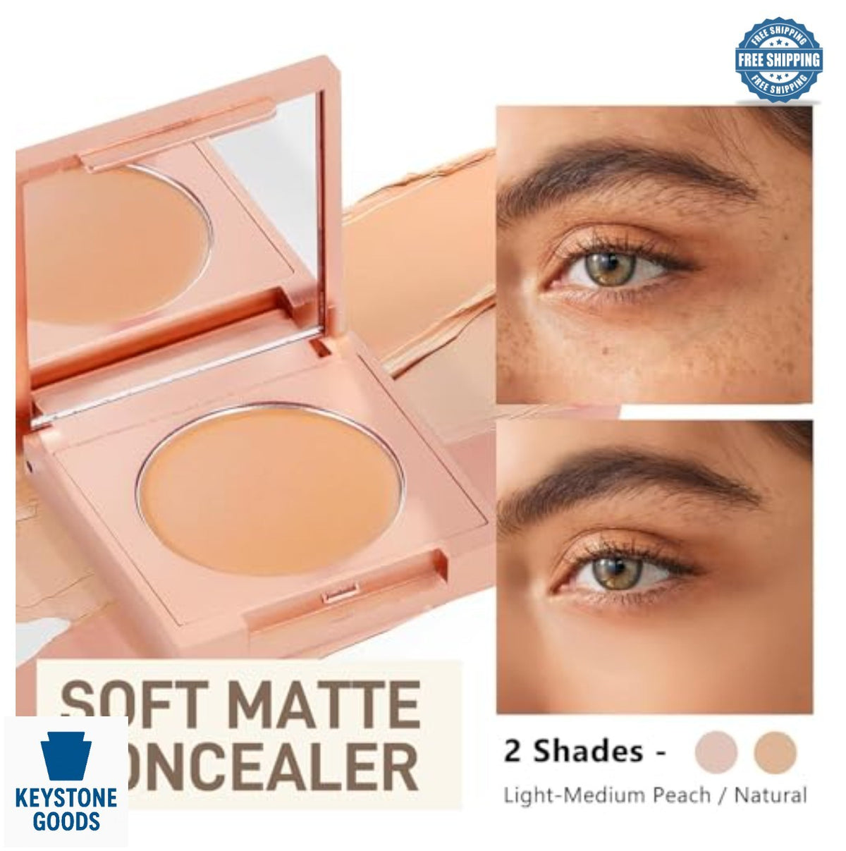 Undereye Corrector Cream for Dark Circles & Redness - Light-Medium Peach
