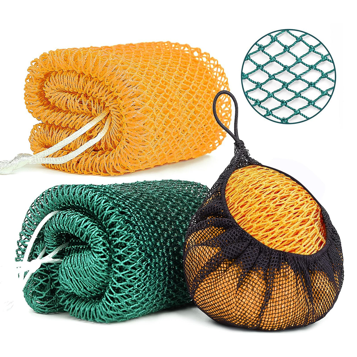 2 Pack African Net Sponge - Exfoliating Bath Loofah for All Skin Types
